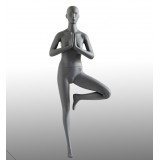 Etalagepop-Mannequin-Grijs-Yoga-Gym Houding